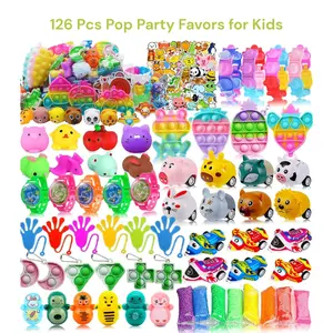 126 Pcs Pop Party Favors for Kids, Classroom Prize Toys, Pinata Stuffers Goodie Bag Fillers Mother Gift