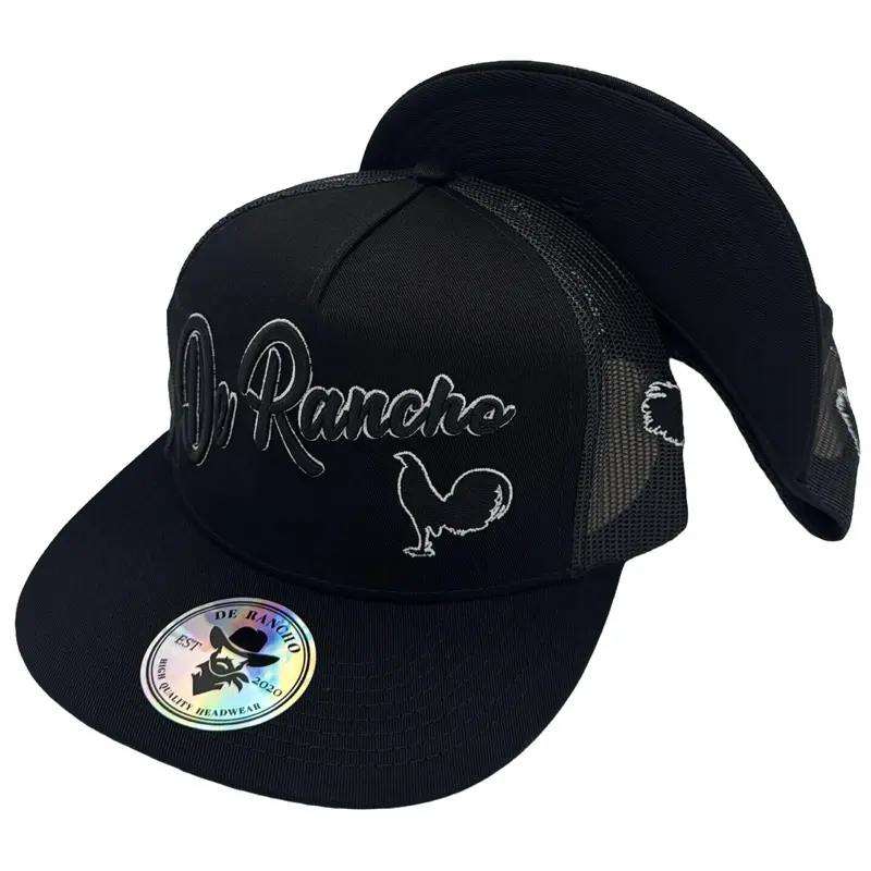 De Rancho Texas Rooster Hat (Black) DR253