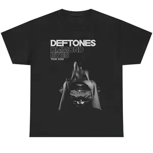 NEW! Deftones Diamond Eyes Tour 2010 Unisex Black T-shirt – Classic Rock Band Graphic Unisex Cotton Tee