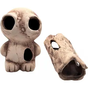 Aquarium Ceramic Cave Rock for Betta Shrimp Cichlid Fish Hideout Decor ( + Log)