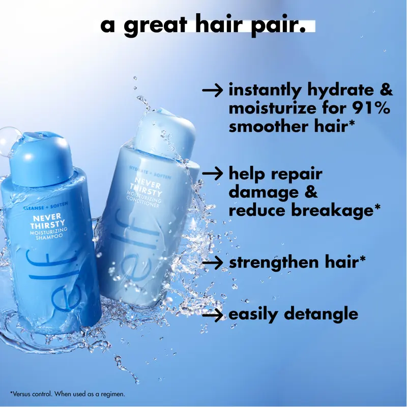 Never Thirsty Shampoo & Conditioner: Moisturize + Strengthen in One Set
