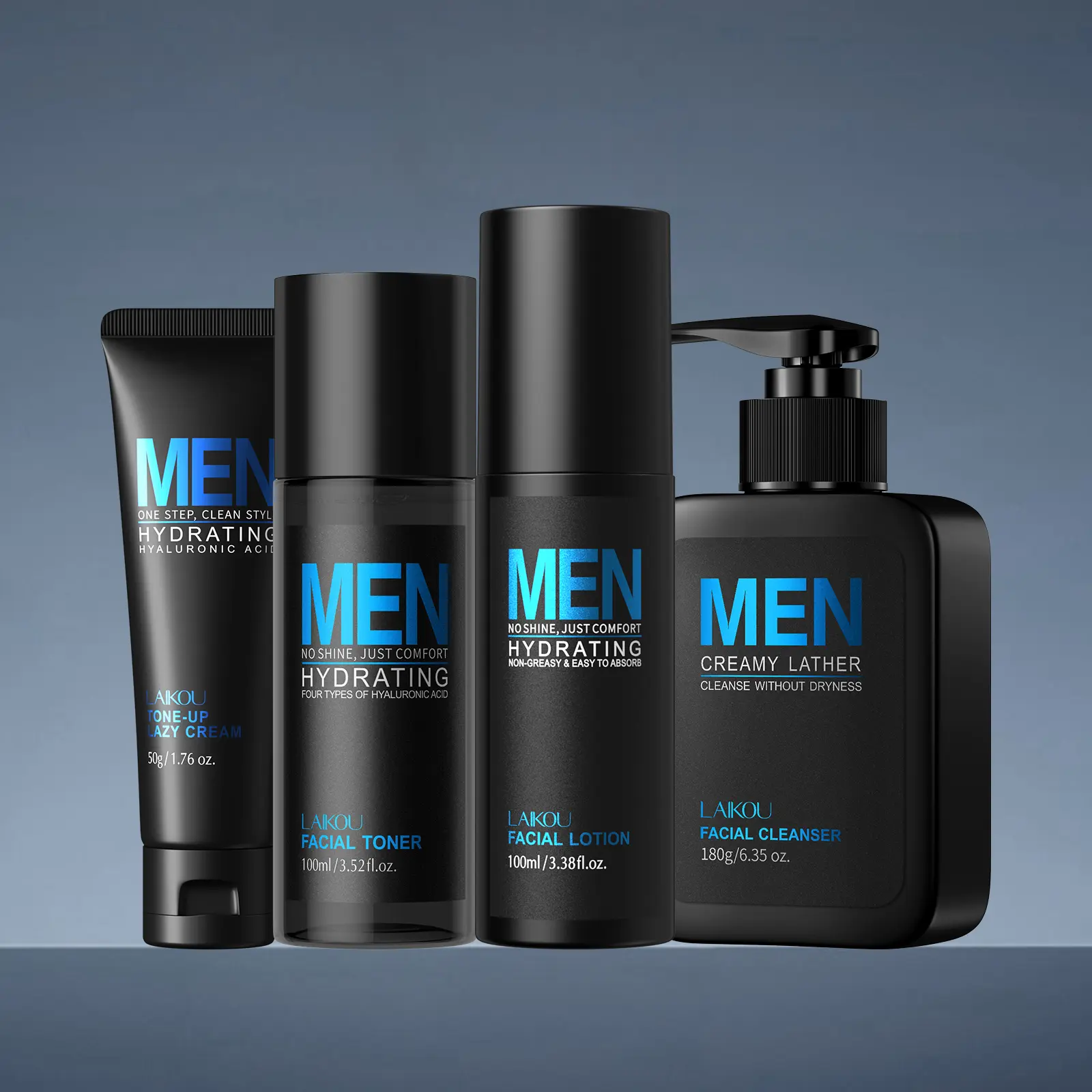 LAIKOU Men's Skin Care Set, Gifts for Men, Skincare Gift Set, Men Skincare with Facial Cream, Facial Cleanser, Facial Toner Father's Day Christmas Birthday Valentines for Him Dad Son Husband Boyfriend