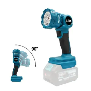Portable Flashlight Compatible with 18V Battery Cordless LED Work Light Two Level Adjustable Up To 1000 Lumens Low Voltage Protection 90 Degree Rotating Wide Angle Lighting For Workshop Camping Outdoor Easy To Carry