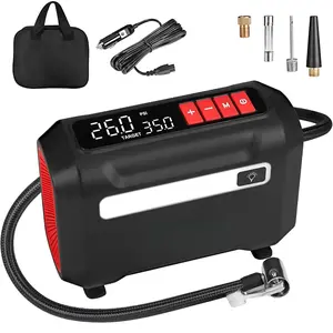 Tire Inflator Portable Air Compressor, DC 12V Air Compressor Portable with Large Dual Digital Screen, 3X Faster Inflation Air Pump for Car, Bike, Ball, Motor
