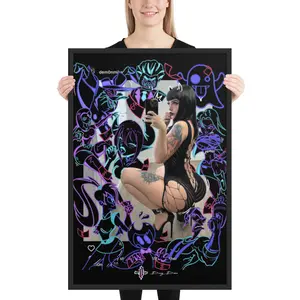 "DEMON TIME" Framed poster Art Print Ft: @dem0nmika Lightweight Wood Wall Hanging Decoration