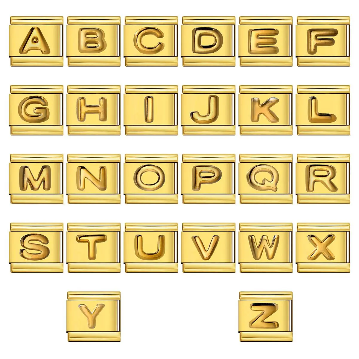 Italian Charm Store Italian Charm Bracelet 9mm Diy Gold Color 26 Letter Series