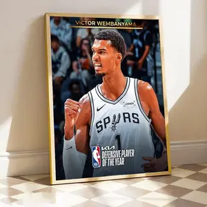 2025-26 KIA NBA Defensive Player Of The Year Victor Wembanyama Paper Poster, Home Decor Wall Art Print