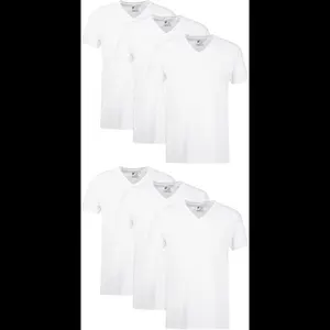 Hanes Men's V-Neck Cotton Undershirts, Moisture-Wicking White Tees, Multi-Pack