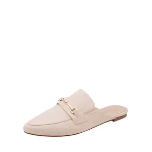 Dream Pairs Women's Round Toe Buckle Cuban Heel Flat Mules - Slip-Resistant