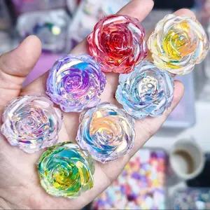 36mm Crystal Stunning Luminous Jasmine Resin Flowers for DIY and More - Perfect for Crafting and Decoration
