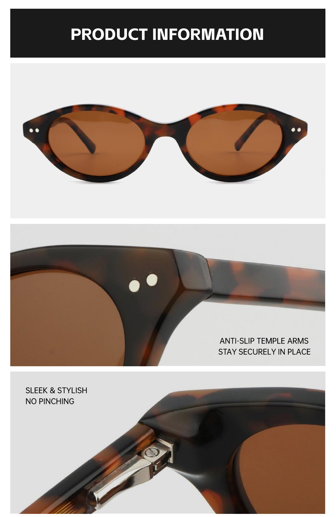 Alloio sunglasses, classic floral cat-eye oval glasses for women, with UV400 protection—ideal for parties, street photography, and outdoor activities.