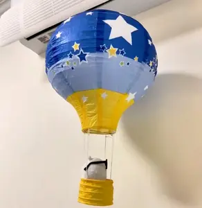 Hanging Hot Air Balloon Doll Display Decoration Whimsical Home Ornament Reusable for Parties Weddings Birthdays Christmas and Engagement Flowers Design Living Room outdoor halloween decor christmas tree decoration