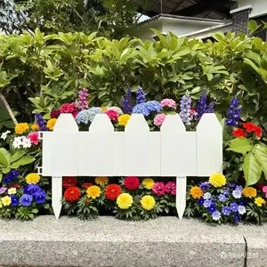 10-piece white plastic garden fence panels with ground stakes - durable PP frame suitable for landscape boundaries, flower beds and pet safety fencing | European country-style decoration, suitable for courtyards, weddings, Halloween and Christmas