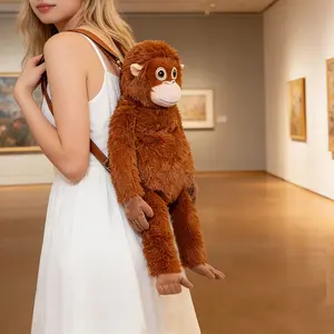Adorable monkey plush backpack, doll-shaped design, lightweight and versatile, perfect for students, commuters, and young women. A cute and stylish little backpack that's sure to turn heads.