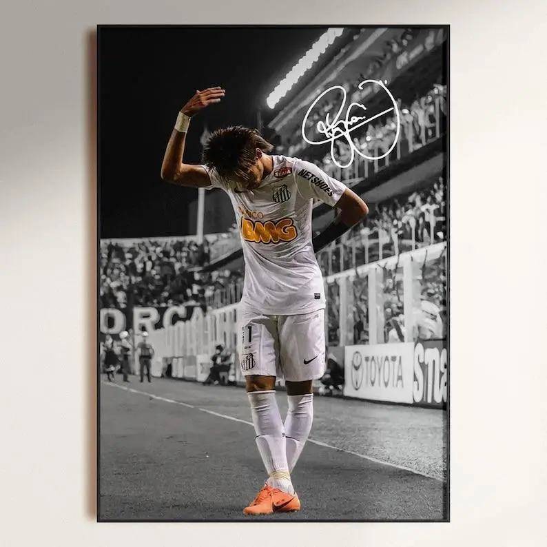 Neymar Jr Poster, Signed Neymar Poster, Neymar Fan Gift, Signed Football Poster, Football Decor, Soccer Wall Art, Digital Download