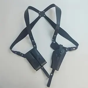 Shoulder Holster Tactical Underarm Universal G17 Holster 92 Outdoor Hidden 1911 Leather Men's Sling Accessory Pouch Carry Concealed, Concealed Carry Crossbody, Genuine Leather, Body Conforming, Cross Back Straps