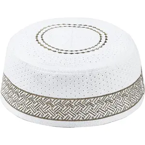 Men Muslim Prayer Kufi Hat Prayer Headwear Cap Islamic Beanie Skull Cap Embroidery Kofia Topi Sun Hat