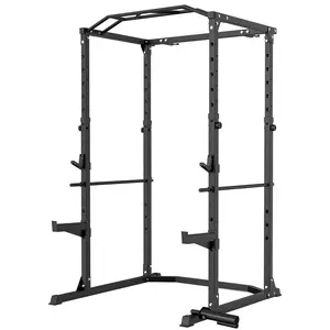 Relife Sports Multi-Function Power Rack with Adjustable Cable Crossover System Weight Cage Barbell Weight Set, for Garage Workout & Home Gym