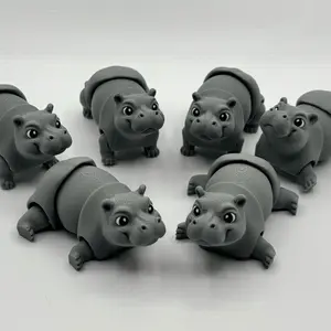 Happy Hippo, 3D Printed Hippo, Cute Hippo, Cute Decor, Figurine, Fidget toys, Wild life