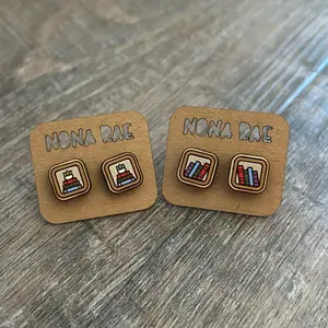 Mini Bookshelf Earrings
