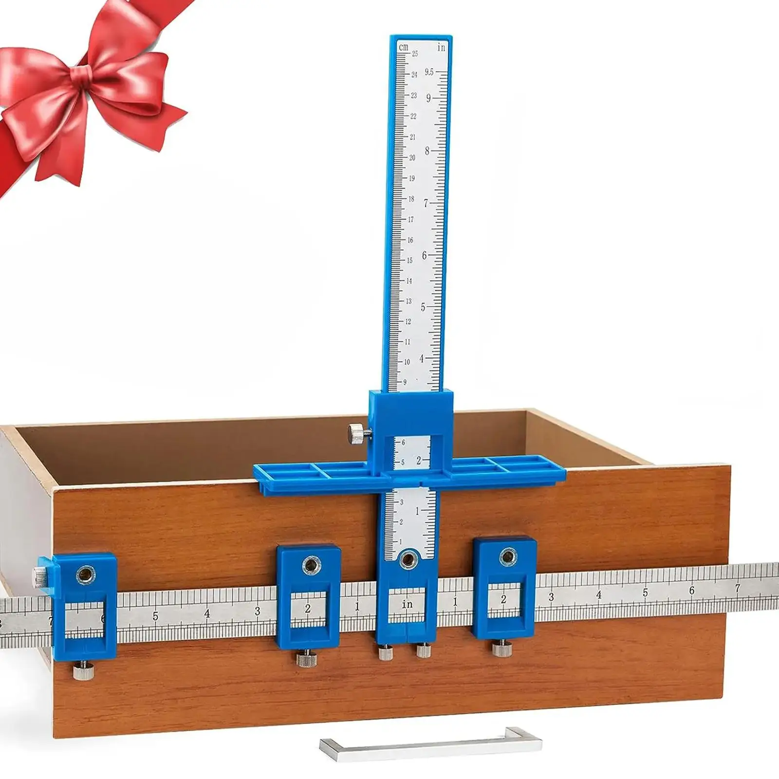 Cabinet Hardware Jig, 1 Count Punch Locating Drilling Guide, for Mounting Handle Clasps on Doors and Drawers, Furniture Carpentry Punch Locator, Enhan