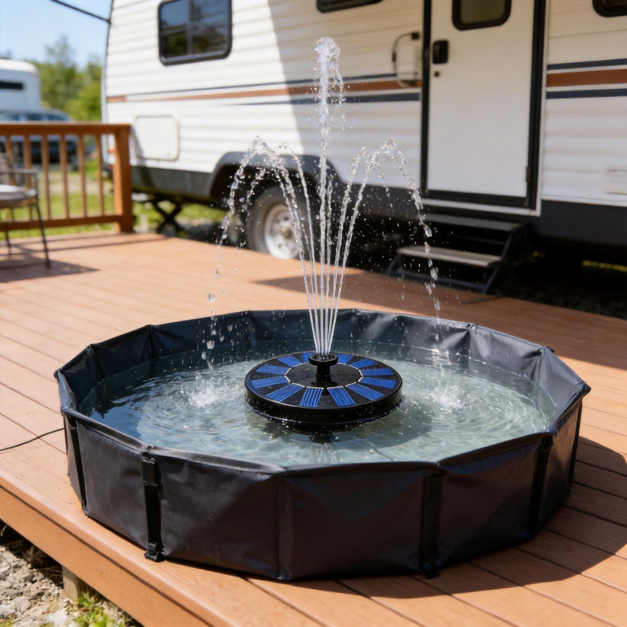 6.3 inches Solar Bird Bath Fountain with 6 Nozzles, Solar Fountain Pump for Bird Bath, Solar Powered Floating Water Fountain Pump for Bird Bath, Ponds, Garden, Fish Tank and Outdoor 16cm