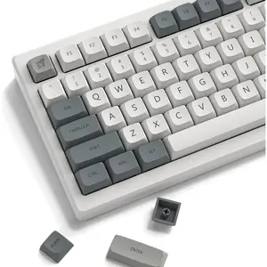 Retro keycaps  Style Double Shot PBT Keycaps Set dye Sublimation Custom Key caps 139keys Grey XDA Profile Key caps Keyboard for Gateron MX Switches Mechanical Keyboard