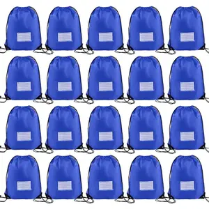 20 Pcs Drawstring Bags,Bulk Draw String Backpack, Cinch Bag Sackpack for Travel Gym Sport, Royal Blue