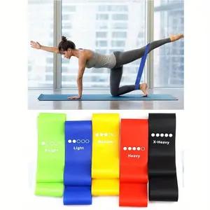 5pcs/ Set, Pull Range Includes 10/ 15/ 20/ 30/ 40 Lbs TPE Multi-function Yoga Pull Loop Stretch Band Fitness Resistance Band Yoga Band Stretch Loop Resistance Loop Yoga Stretching Rope Workout Band Exercise Equipment
