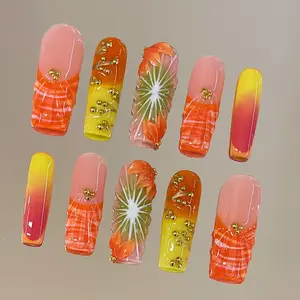 NailVesta TROPIC SHELL – 100% Handcrafted 3D Press-On Nails | Reusable, Long-Lasting, Salon-Quality