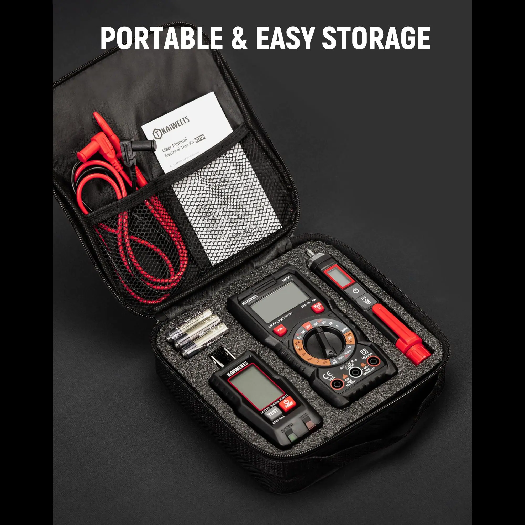 【LIVE】KAIWEETS All-in-One Electrical Test Kit, Includes Digital Multimeter With 1.5V/9V Battery Test, Non-Contact Voltage Tester & GFCI Outlet Tester, 3 Essential Tools for Home Electrical Checks, DIY Projects & Repairs