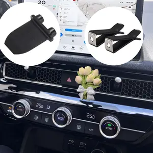 10 Pieces Square Head Car Vent Clips + 3 Adapters for 11th Gen Honda Civic, CRV, ZRV, Integra - Custom Fit Car Air Fresheners for Honeycomb Vents, 9mm Black - Car Dashboard Decorations, Car Ornaments