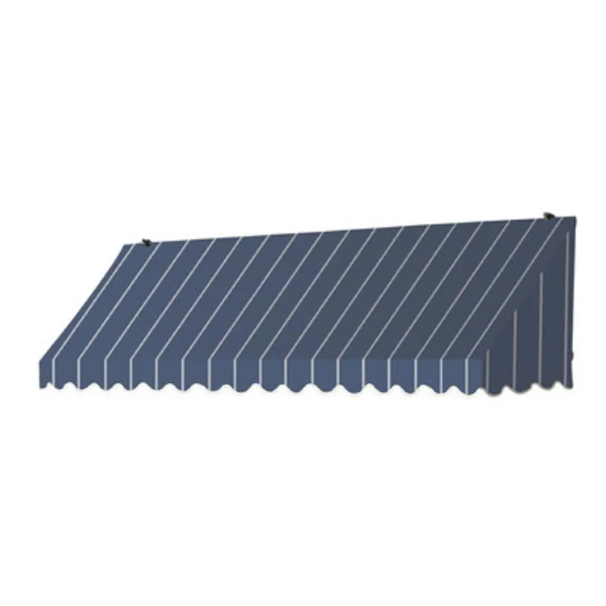 8 ft. Traditional Rectangle Aluminum Patio Awning in a Box - Tuxedo Style, Engineered Patented Design, Assembly Required