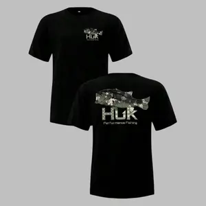 HUK Men's Casual Crewneck T-Shirt Camo Bass Fish Graphic Soft Cotton Summer Tee Lightweight Foldable All Seasons Top - Menswear