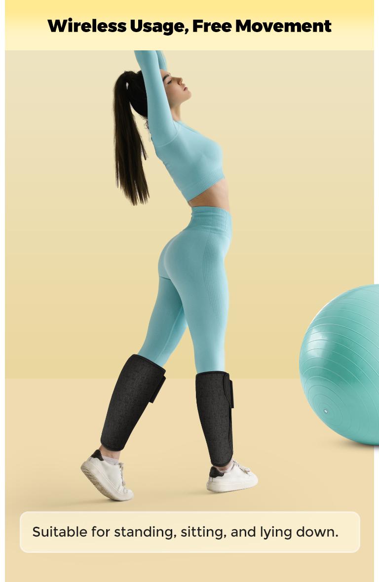 CINCOM Cordless Calf Massager Wireless Leg Compression Massager for Improved Circulation & Muscle Relaxation, Portable Daily Recovery Device Easy to Use Leg Spa Machine