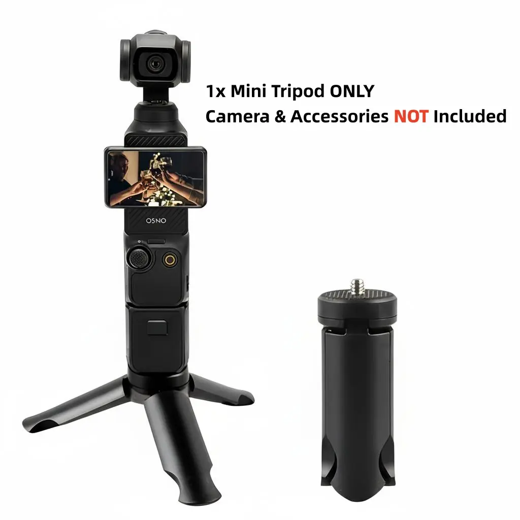 Ultra-Light Portable Mini Tripod for DJI Pocket 3 & Xtra Muse Action Cameras, Camera Accessories with 1/4" Standard Screw, Silicone Anti-Scratch Pad, 5.5LBS Load Capacity, 1.06 oz Vlogging Equipment, Streaming
