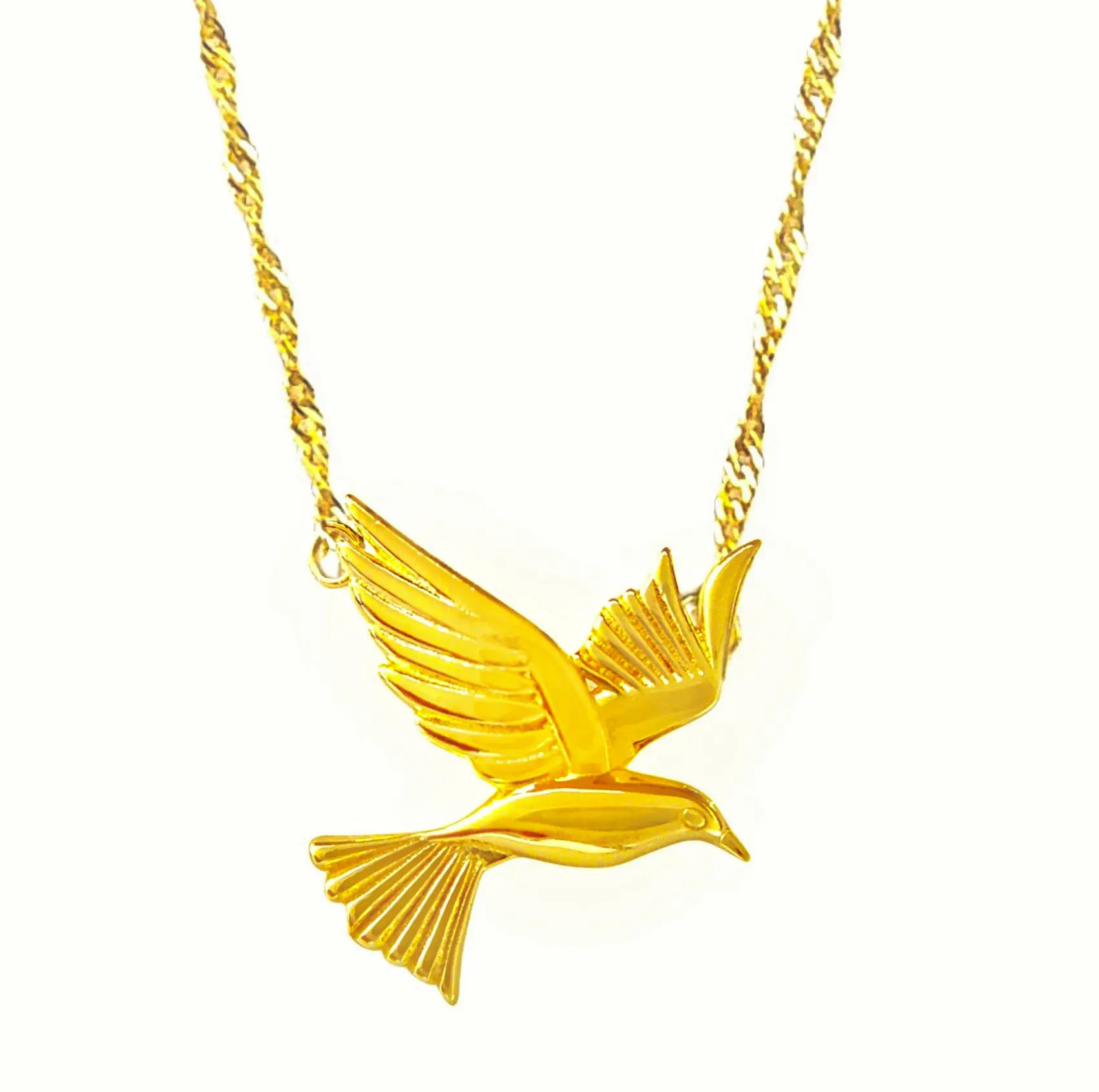 Gold Plated Bird Pendant Necklace for Women – Elegant Trendy Bird In Flight Pendant