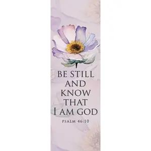 360 Stand Paper Page Markers, Dicksons BKM-3264 Floral Print "Be Still & Know" 12-Pack Packaged Bookmarks