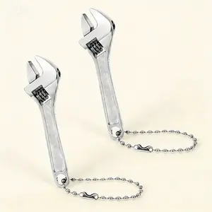 2.5 Inch Adjustable Mini Wrench Set, Hand Tool for Micro Equipment Repair, Locking Keychain Wrench with Knurled Handle, Reusable Tiny Crescent for Precision Tasks, Compact Spanner for Nuts and Bolts