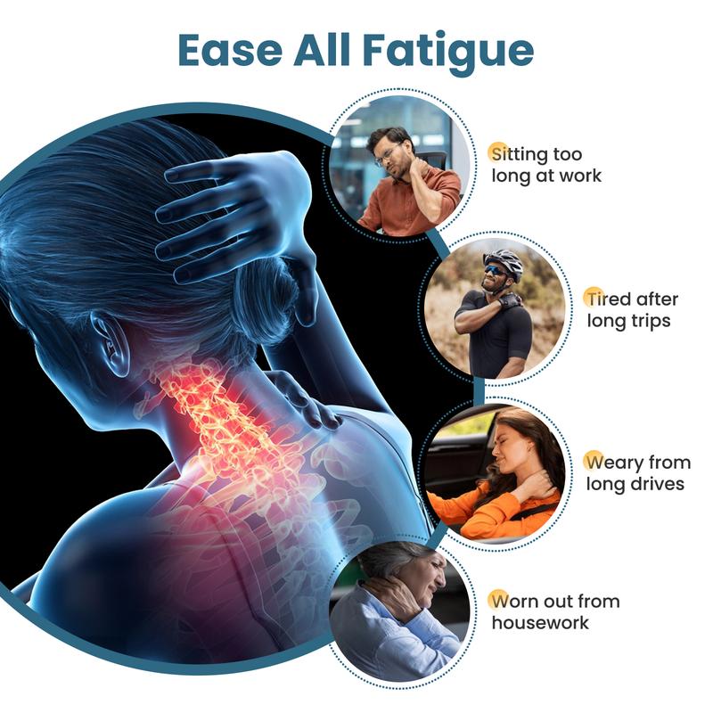 Heated Massage Travel Neck Pillow – Memory Foam Neck Support for Airplane, Car & Long Trips – Travel Essentials for Comfort and Relaxation Christmas gifts for family