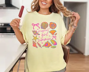 Comfort Colors® Pregnant Girl Summer Shirtbeach Maternity Teesummer Pregnancy Shirtfirst Time Mom Giftexpecting Mom Giftpregnant Friend