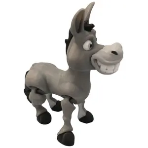 3D Printed Articulating Donkey Figurine for Home Decoration Shelf Ornament Decorative Plastic Gift