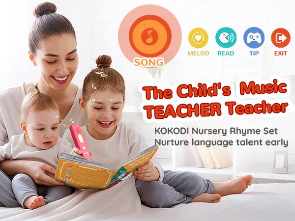 KOKODI Talking Pen Book Sets for Kids, Interactive Audio Sound Books with English Words & Mother Goose Nursery Rhymes, 700+ Touch Points Sensory Learning Toy, Educational Gift for Kids KOKODI Talking Pen Book Sets for Kids, Interactive Audio Sound Books with English Words & Mother Goose Nursery Rhymes, 700+ Touch Points Sensory Learning Toy, Educational Gift for Kids