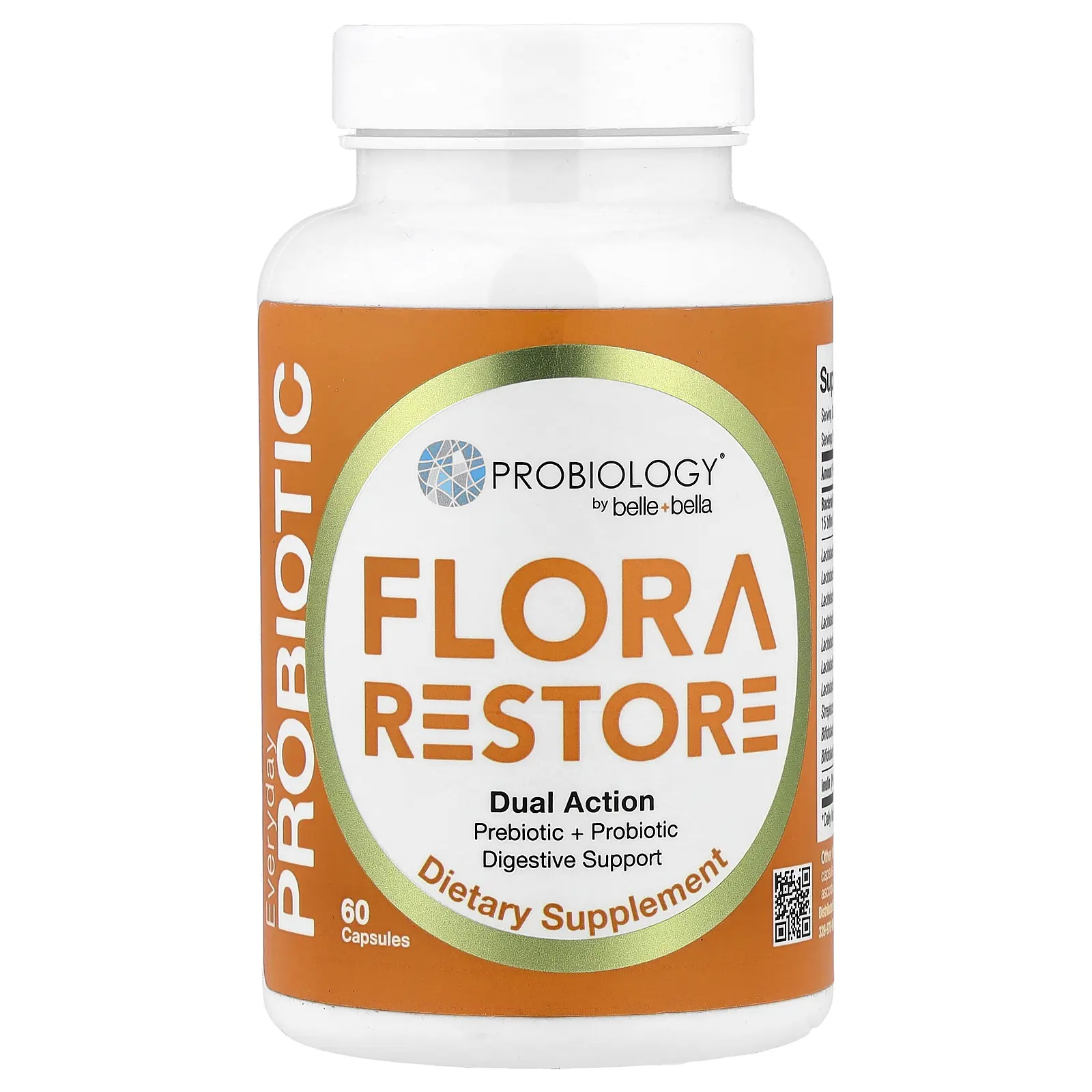 Belle+Bella Probiology®, Flora Restore, 15 Billion CFU, 60 Capsules