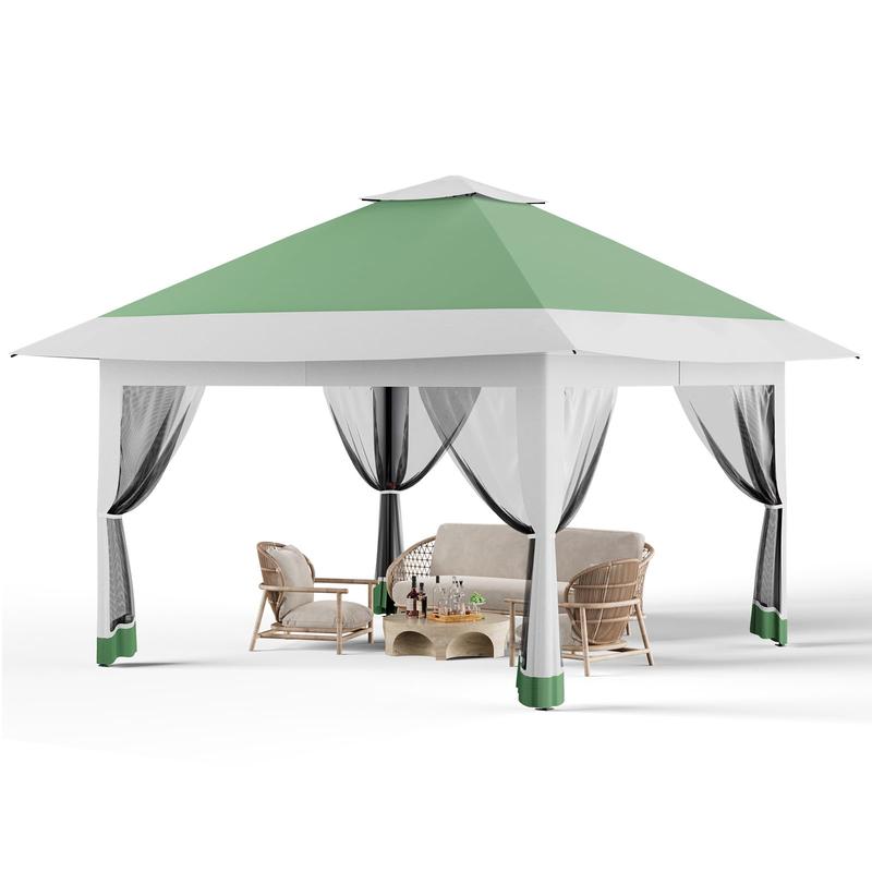 GARVEE Hard Top Gazebo 13 x 13 feet, Green Color