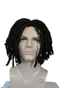 Locs Wig Cap, European Style Hip-Hop Bob Hairpiece, Coily Design for Party & Festival, All Season Fashion Choice