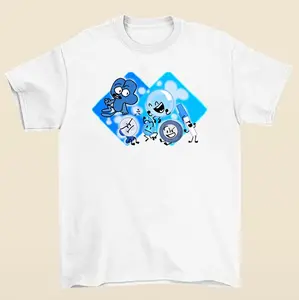 BFDI True Blue Friends Characters Shirt Animated Web Series Streetwear