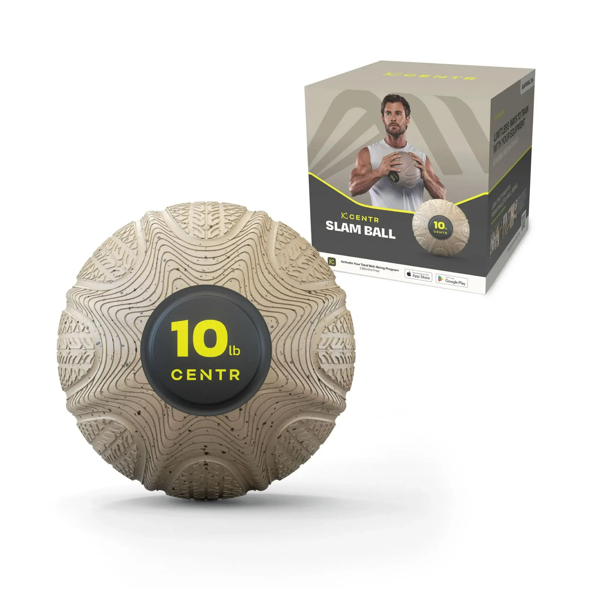 Slam Ball 10 lb Weighted Exercise Ball Sand Brown