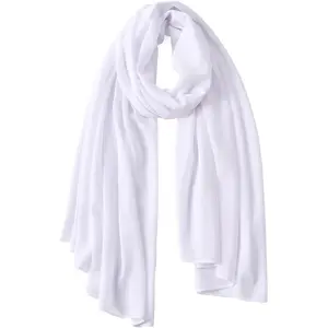 Chiffon Head Wraps for Women - Solid Color Fashion Bubble Chiffon Scarf Hijab