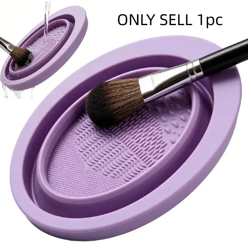 1pc multipurpose cleaning bowl, Makeup Brush Washer, Makeup Brush Cleaner, Makeup Cleaning Tool, Cosmetic Brushes Cleaner, used for cleaning makeup brushes and daily items, foldable, easy to store, soft and durable
